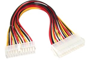 Aukson R28 24-Pin ATX Netzteil Verlängerungskabel – 30 cm Stromkabel für PC Mainboard/Motherboard, Stecker auf Buchse