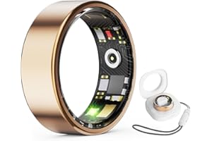 Pgtc Anillo Inteligente,Anillo de Fitness para Hombres y Mujeres,Contador de Calorías,Rastreador de Sueño,Anillo de Salud,Anillo Inteligente Impermeable IP68 Compatible con Android iOS(Oro Rosa,12)