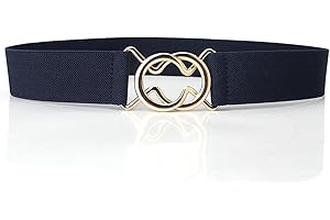 YIWEIYA Women's Elastic Waist Belt, Metal Buckle Skinny Stretchy Waist Belt for Jeans Pants Dresses,Women's Daily Use Stretch Waist Belt
