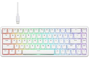 Tastiera da gioco cablata MechLands AK680 MAX con interruttore a effetto Hall, tastiera magnetica a innesco rapido con frequenza di polling 8K, struttura superiore, RGB (bianco)