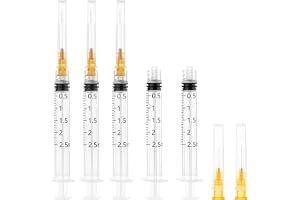 2,5 ml/cc plastspruta med 25 G (25 mm), plastvalvsprutor, universalmätverktyg, individuellt packade