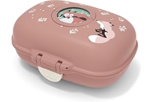 monbento - Caja de Merienda Infantil MB Gram Fox - Caja de Merienda para Niños - Ideal Escuela o Parque - Sin BPA - Segura y Duradera - Rosa Canela