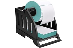 Nivofu Etikettenhalter, Kleiner Etikettenständer für Thermoetikettendrucker, Etikettenaufwickler, Drucker Rollenständer, Mobile Thermo Etikettenhalter, Zubehör für Desktop-Etikettendrucker, Schwarz