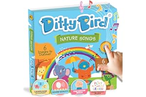 DITTY BIRD Nature Songs: Mi Primer Libro de Sonido Interactivo con 6 Canciones para Aprender inglés Mientras te diviertes. Juguete Educativo bebés y niños a Partir de 1 año.