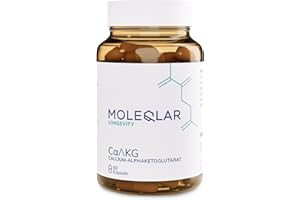 MoleQlar CaAKG (calcio alfacetoglutarato) 60 capsule - Integratore alimentare con calcio & alfa-etoglutarato - 1000mg calcio AKG per capsula