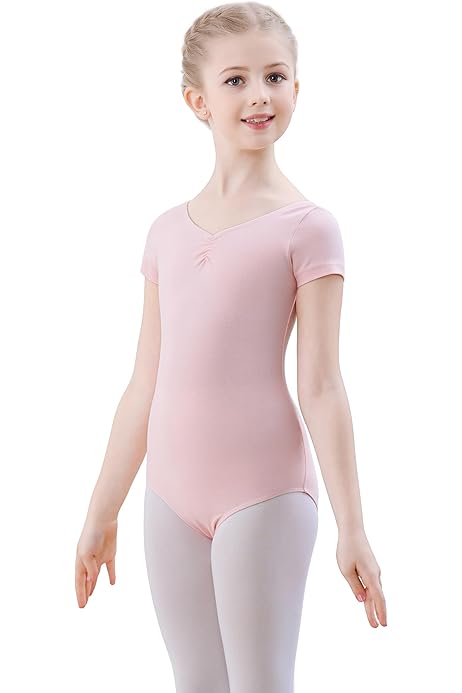 Taglie 100-170 Cm Body Danza Cotone Con Maniche Corte Leotard