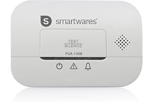 Smartwares Détecteur de monoxyde de Carbone - Certifié NF - Capteur 10 Ans - Piles 3 Ans - avec voyants Lumineux et Bouton de Test - FGA-13081FR