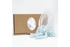 ‎KYWIË Florex Schafmilchseife in Fisch-Form – 50 Stück Mini-Gästeseifen – Handgemachte Naturseife – Taufe, Kommunion, Konfirmation, Gastgeschenk – In Geschenkbox (Vergissmeinnich - Hellblau)