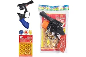 FABRI-CUT Battle Ground Double Action Toy 8 SHOT Cap/BB Gun + 72 Ring Caps 3 in 1 SGM Toys