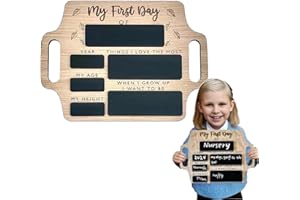 NIYATA First Day of School Board,Portable My First Day of School Sign with Handle,1st Day Back to School Photo Prop,Features a Personalized 1st Day School Name Chalkboard