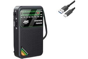 GENÉRICO Radio Portátil Recargable Pequeña + Bateria Extra de Regalo, Radio de Bolsillo Pequeña, Carga USB-C, Entrada Auriculares Radio Transistor Analógico Am/FM/SW para Emergencias, Camping y Apagones