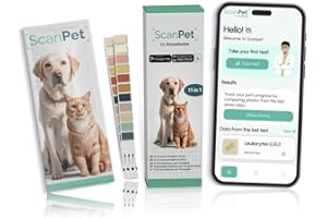ACCUDOCTOR CHECK TEST (10 Bandelettes) SCANPET Kit test urinaire chat et chiens + APP 11 Parametres Test pH urine chie Bandelette test urinaire chat – Lecture facile avec application mobile - Test glucose urine chat et chi
