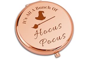 DABIHU Hocus Pocus Gifts for Women Funny Compact Makeup Mirror for Halloween Lovers Halloween Themed Gifts Witch Gifts for Girls Halloween Party Gift Graduation Birthday Gift Folding Makeup Mirror for Friend