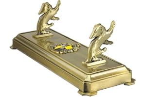 The Noble Collection Harry Potter Hufflepuff Wand Stand - 8in (20cm) Gold-Coloured Individual Wand Stand - Harry Potter Film Set Movie Props Wands Gifts