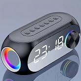 HyMark Bluetooth S8 RGB Led Işıklı Dijital Saat Alarm Şarjlı Hoparl&ouml;r MP3 FM Radyo &Ccedil;ok Fonksiyonlu Speaker
