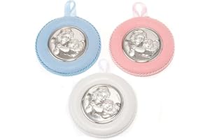 Holyart Medallón para Cuna Redondo Ángel con el Niño, Celeste