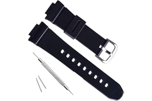 OliBoPo Correa de repuesto de resina natural impermeable para reloj Casio BA-110 BA-111 BA-112 BGA-110 BGA-130 Baby-G analógica digital (negro)