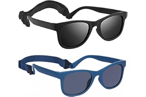 Dreaku Baby Sunglasses, Flexible Polarized Kids Sunglasses with Strap, Soft Silicone Frame Toddler Sunglasses for 0-24 Months, Pink Sunglasses, Girls Boys Sunglasses Outdoor UV Protection