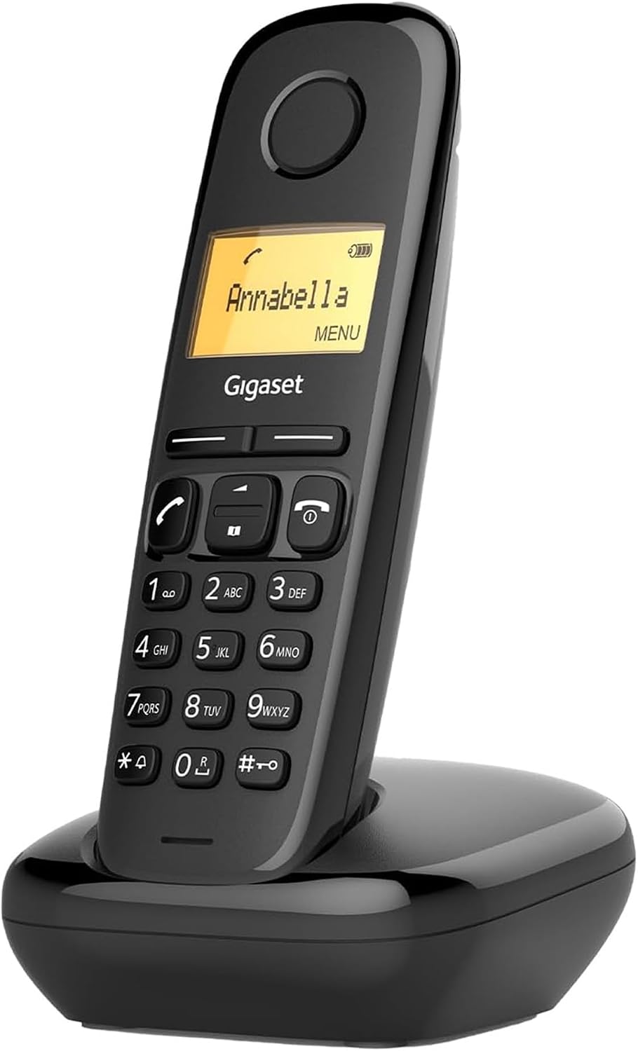 Gigaset A170 - Teléfono DECT inalámbrico - Pantalla Gráfica Iluminada - Fácil de Usar - Instalación Sencilla, Color Negro [Versión Española]