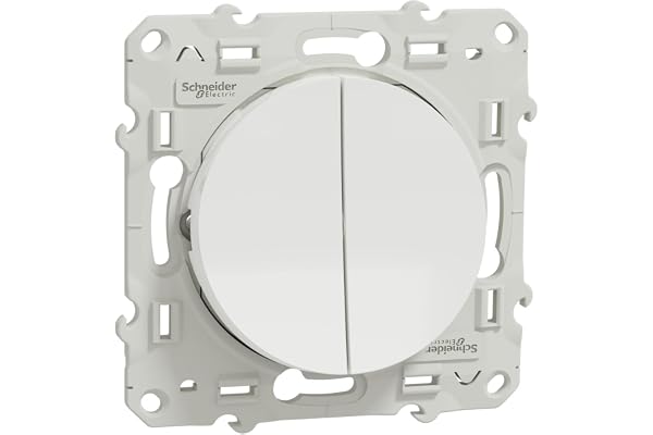 Schneider Electric - Odace, Double interrupteur va-et-vient Blanc - S52A214