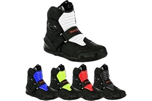ZXT MOTO Motorbike Racing Biker Shoes Motorcycle Genuine Leather Boots UK-10 Size 8 9 Black Sports Adventure Touring Mens