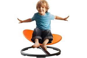 HMLOPX Kids Swiel Chair, Autism Sensory Toy Chair for Kids, Spinning Chair Wobble Chair Kids Balance Toys & Games Balance Physical Therapy Equipment, Kids Indoor Outdoor Spinning Carousel, Ages 3-12 ( Color