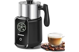 Homtone Espumador de Leche por Inducción 600ml, Espumador de Leche Desmontable Multifuncional 5 en 1, Vaporizador de Leche de Acero Inoxidable para Máquina de Chocolate Caliente, Espuma