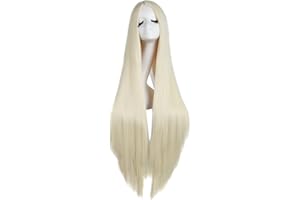 MapofBeauty 39"/100cm Natürliche lange glatte Haare Mode Kostüm spielen Perücke (Hell Gold)