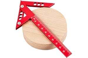 GENERIC Center Scribe Gauge, Aluminum Alloy Center Line Scriber 45 Degree Angle Scribing Gauge Woodworking Marking Tool, Circle Center Finder, Red
