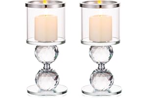 Sziqiqi Kryształowy stojak na świece, 2 świeczniki z przezroczystego szkła, nowoczesny świecznik świecznik do dekoracji stołu, salonu, Boże Narodzenie, prezenty ślubne, srebrny