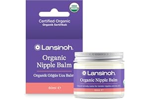Lansinoh Organic Nipple Balm - 100% Natural - 7 USDA Certified & Natural Ingredients - Soothes & Moisturises Tender Nipples & Dry Skin - Unscented, No Need to Remove Before Breast feeding Essentials