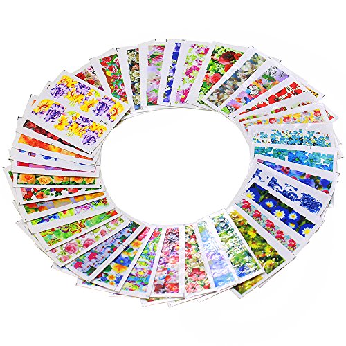 Bluelans® Pack of 50 3D Colorful Flower Water Nail Transfers Nail Art Stickers / Decals / Tattoos