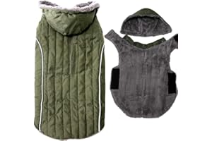 JoyDaog Sudadera con capucha de forro polar para perros pequeños y medianos, chaqueta súper cálida para cachorros para abrigos fríos de invierno, verde, M