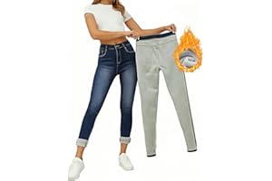 Generisch LuminBlaze Gefütterte Jeans Damen Thermo Winter Denim Jeans mit Fleece Skinny High Waist Jeans Stretch