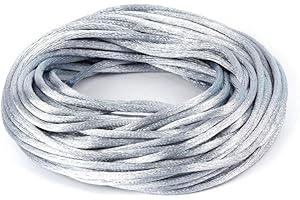 Angel Malone 10 Mtrs. X 2mm Premium Quality Kumihimo Rattail Satin Cord Jewellery Making - UK Seller (Silver)