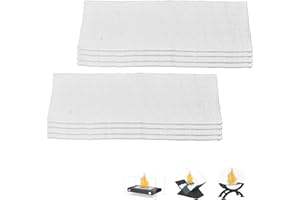 Zuxbolf 8 Pz Gomitoli di Lana di Ceramica per Bioetanolo da 300 x 100 x 13 mm,Spugna in Ceramica per Camino Bioetanolo per Interni, Sostituire Lo Stoppino, Camino da Tavolo Etanolo