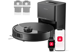 roborock Q10 S5+ Set Robot Aspirapolvere con Stazione, 10.000Pa, Panno Sollevabile, Pulizia VibraRise 2.0(3000 volte/min), Anti-groviglio, Evitamento degli Ostacoli, Strategie dei Tappeti, APP, Nero