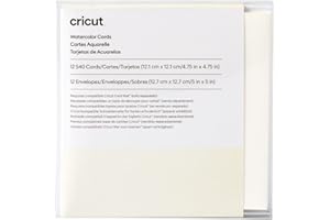 Cricut Joy Cartes Aquarelles | Ivoire | 12,1 cm x 12,1 cm (Taille S40) | 12 Pack | Pour Utilisation Avec Marqueurs Aquarelle et Tapis de Carte
