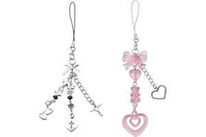 Lilbitty 2 Stück niedlich y2k Telefon Charme ästhetisches Telefon Zauberzubehör Süßes Telefon Lanyard String für Beutelpreis Rucksack Anhänger Dekor Dekor