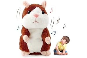 Sunshine smile Sprechende Hamster Wiederholt, Sprechender Spielzeug, Talking Plüschtier Elektronische, Kinder Stofftiere, Plüsch, Maus Stofftier, Record Interaktives für Baby Kids, Dunkelbraun