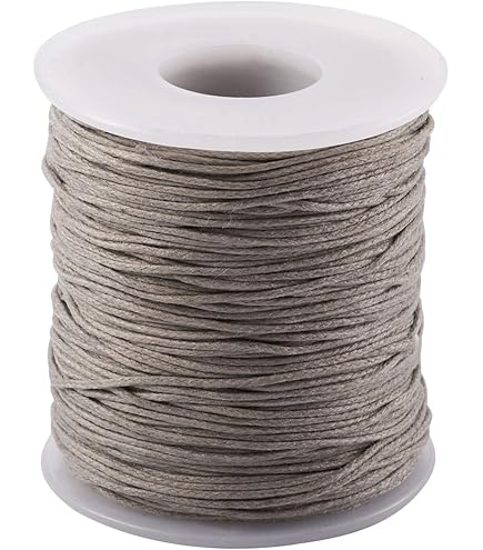 PandaHall Cordon Coton Ciré 1mm - 91.4m Noir - Macramé, Bijoux, Bracelets - DIY