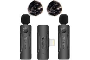 Nicama AS12-L Kabelloses Lavalier Mikrofon mit 2 Sendern für iPhone 6 7 8 9 10 11 12 13 14 iPad (2TX+RX)