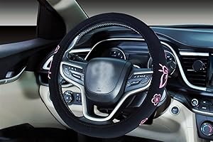 MAYCO BELL 2018 pokrowiec na kierownicę samochodową dla kobiet i mężczyzn (różowy motyl)