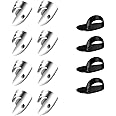 SAVITA 12Pcs Adjustable Finger Picks Set, Including 8pcs Silver Stainless Steel Thumb Picks + 4pcs Plastic Thumb Plectrums for Guitar Banjo Harp Bass Stringed Instruments