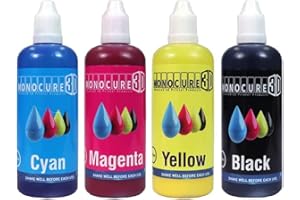 Monocure 3D 3DP-CMYK-SET-100B CMYK Pigment Jumbo Set Farben für DLP/SLA 3D Drucker Resin, 4x 100ml