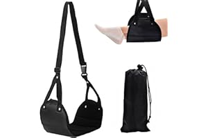 Xynovate Airplane Footrest, Portable Adjustable Plane Leg Rest, Travel Foot Hommock with Memory Foam, Ergonomic Support for Long Flights, Office, Under Desk, Provides Relaxation and Comfortable