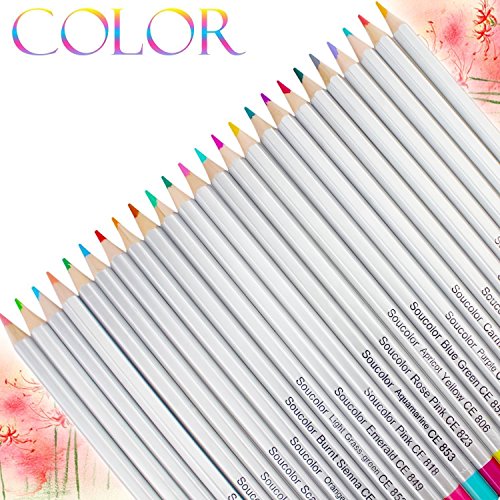 Soucolor 72 Farben Buntstifte Farbstifte Set, Zeichnung Bleistifte für Erwachsene Malbuch, Buntstifte für Kinder & Erwachsene, Skizze, Crafting-Projekte - 2