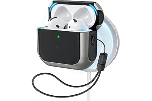 ESR fodral för Airpods 4 (2024), kompatibelt med 4:e gen Airpods (USB-C), kompatibelt med MagSafe, fallskydd med snöre, magne