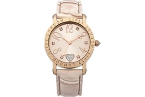 Lipsy London Womens Watch with Rose Gold Dial and Blush Pink Strap, 34mm Diameter Case in Branded Watch Box LP150-2 Year Warranty