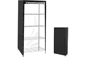 PANDAHUG Shelf Cover Waterproof, Shelving Unit Cover Dustproof Cart Bag Outdoor Shelf Display Rack Protective Covers Indoor Wire Rack Dust Covers with Zipper for Kitchen Bookcase 36x18x72 inch